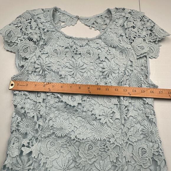 Lulus Dress Womens Large Light Blue Lace Romance Language Open Back Whimsy Party - Picture 10 of 13